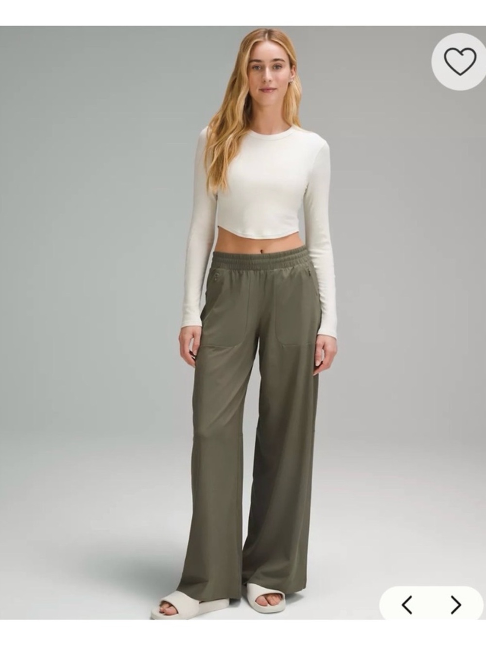lululemon Army Green Swift Mid-Rise Wide-Leg Pant Sz 4